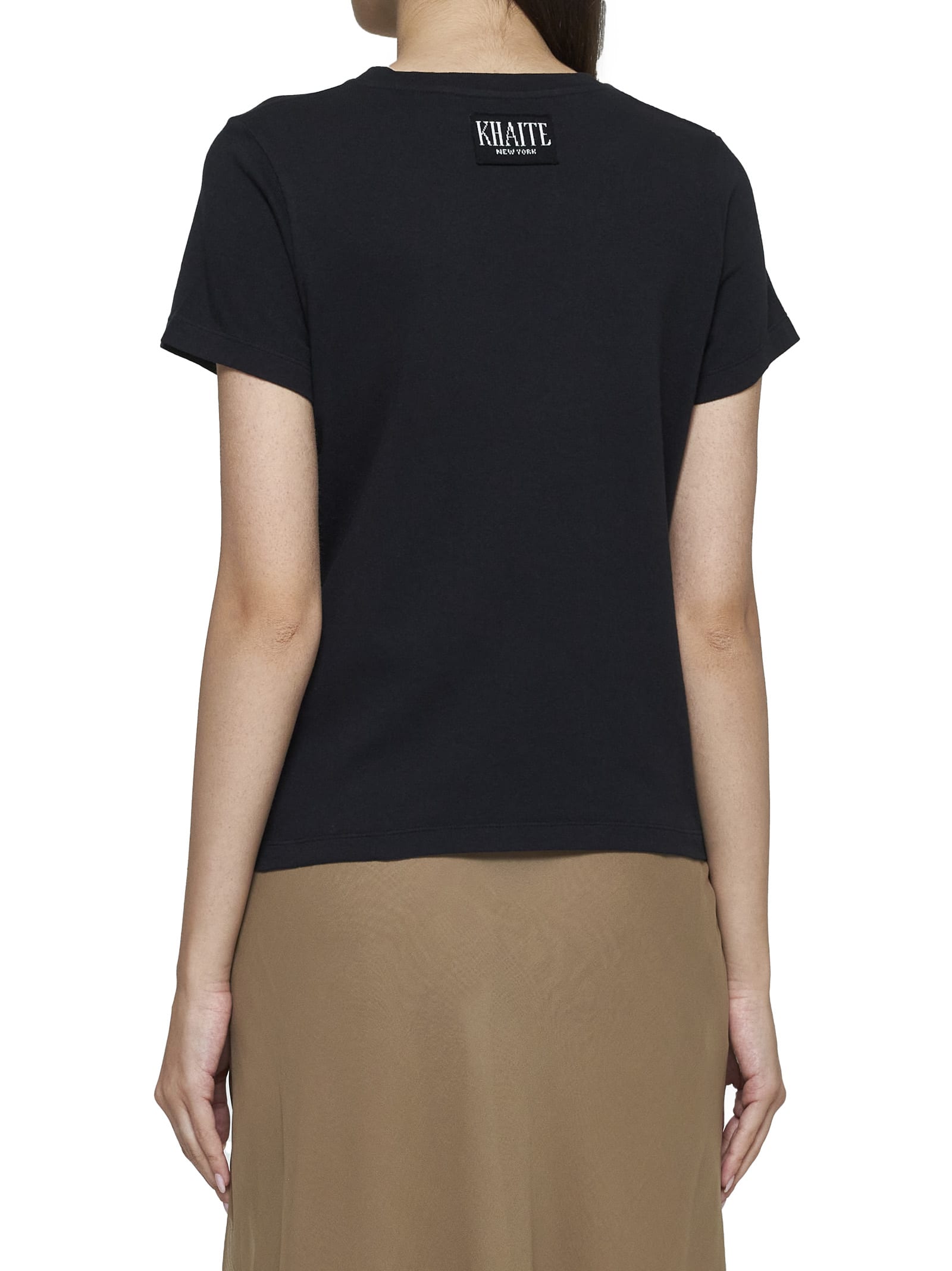 Shop Khaite T-shirt In Washed Black