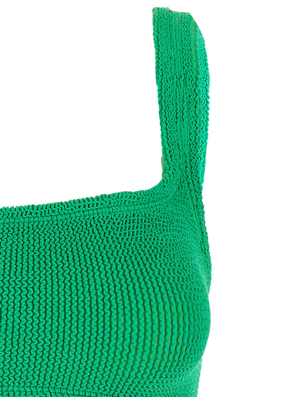 Shop Hunza G Xandra Green Bikini With Fixed Straps In Ribbed Stretch Polyamide Woman