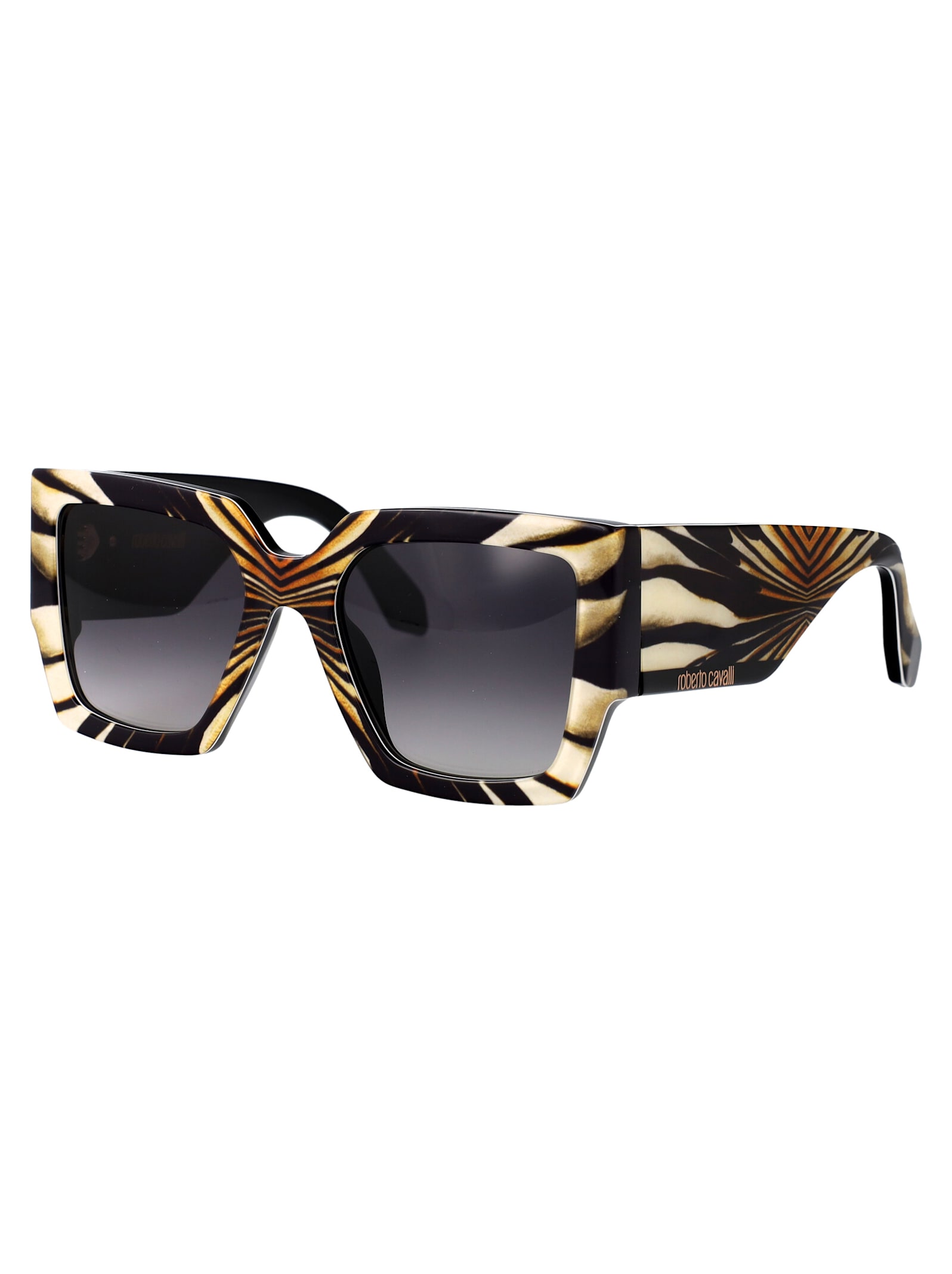 Roberto Cavalli Bianco Nero Acetate Sunglasses In Multi