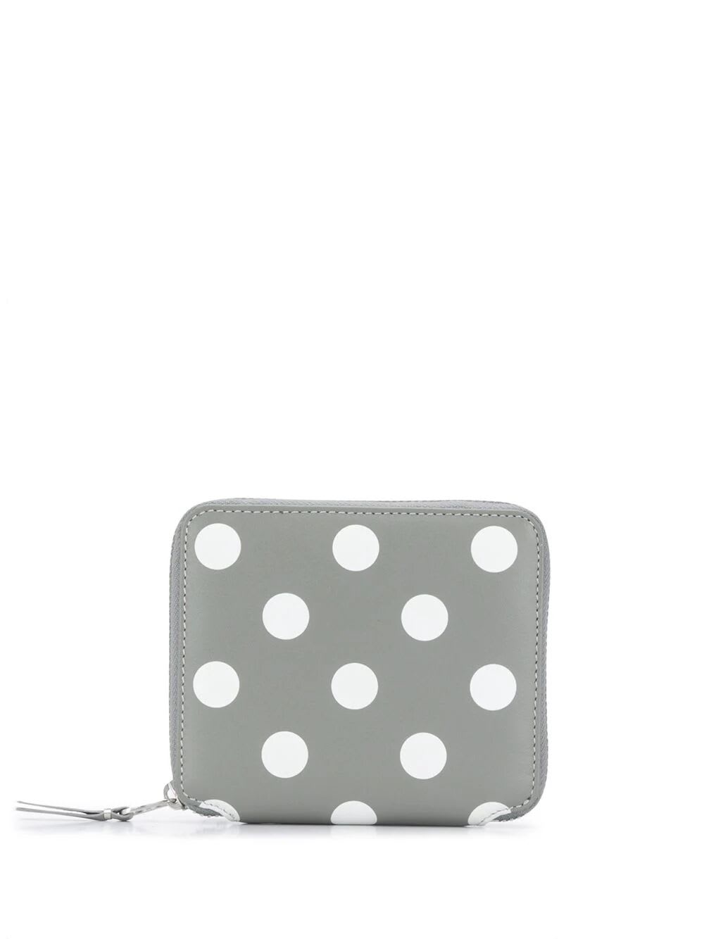 Shop Comme Des Garçons Dot Leather Wallet In Grey