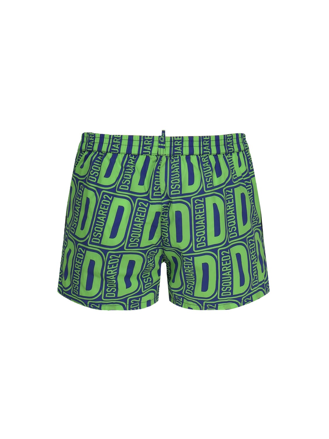 Shop Dsquared2 Swim Boxer With All-over Print In Blue/green