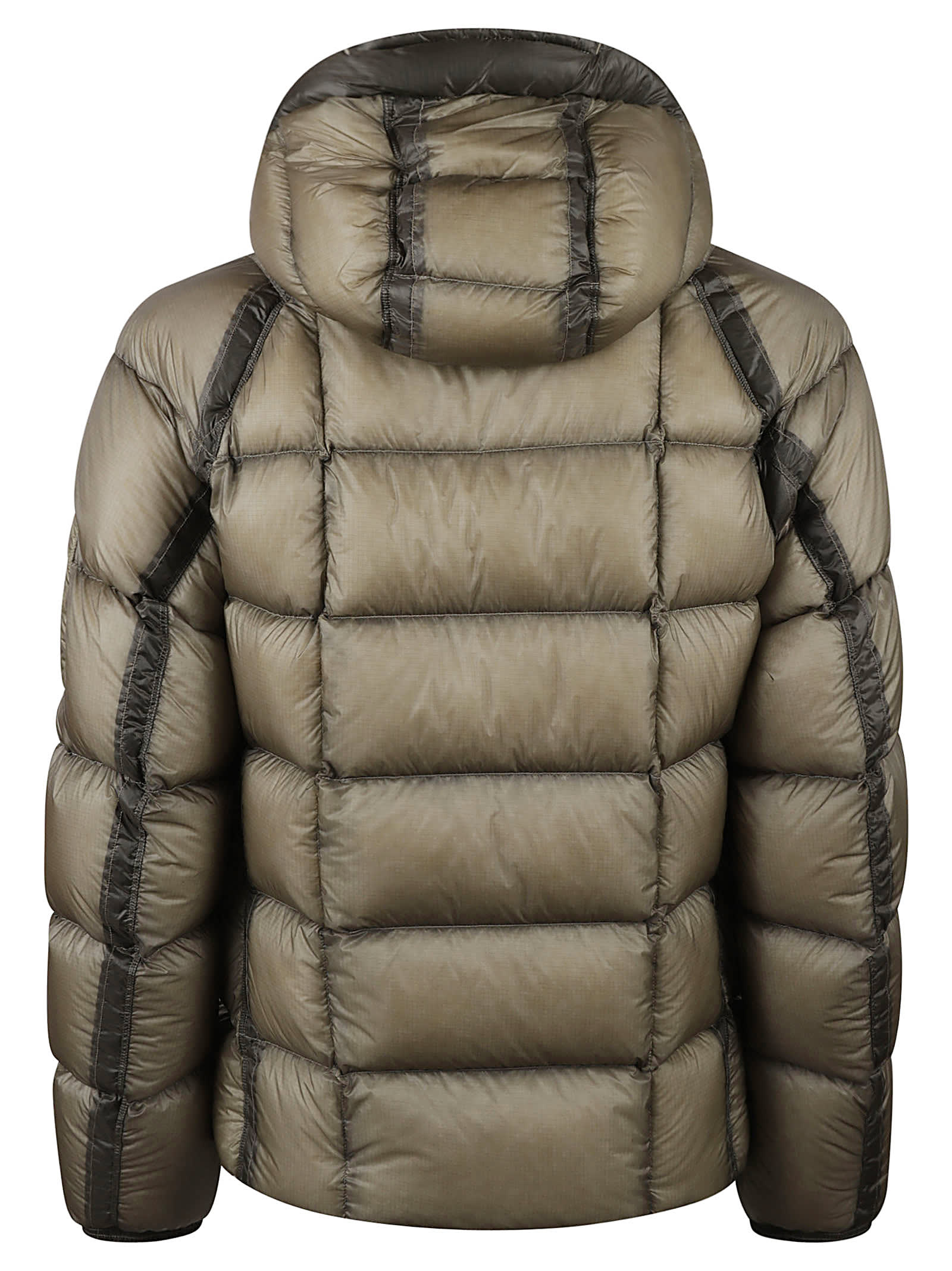 Shop C.p. Company Quilted Hooded Padded Jacket In Khaki