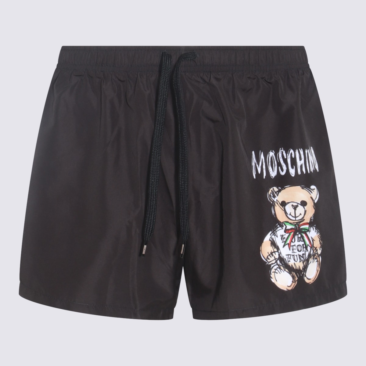 Shop Moschino Black Swim Shorts