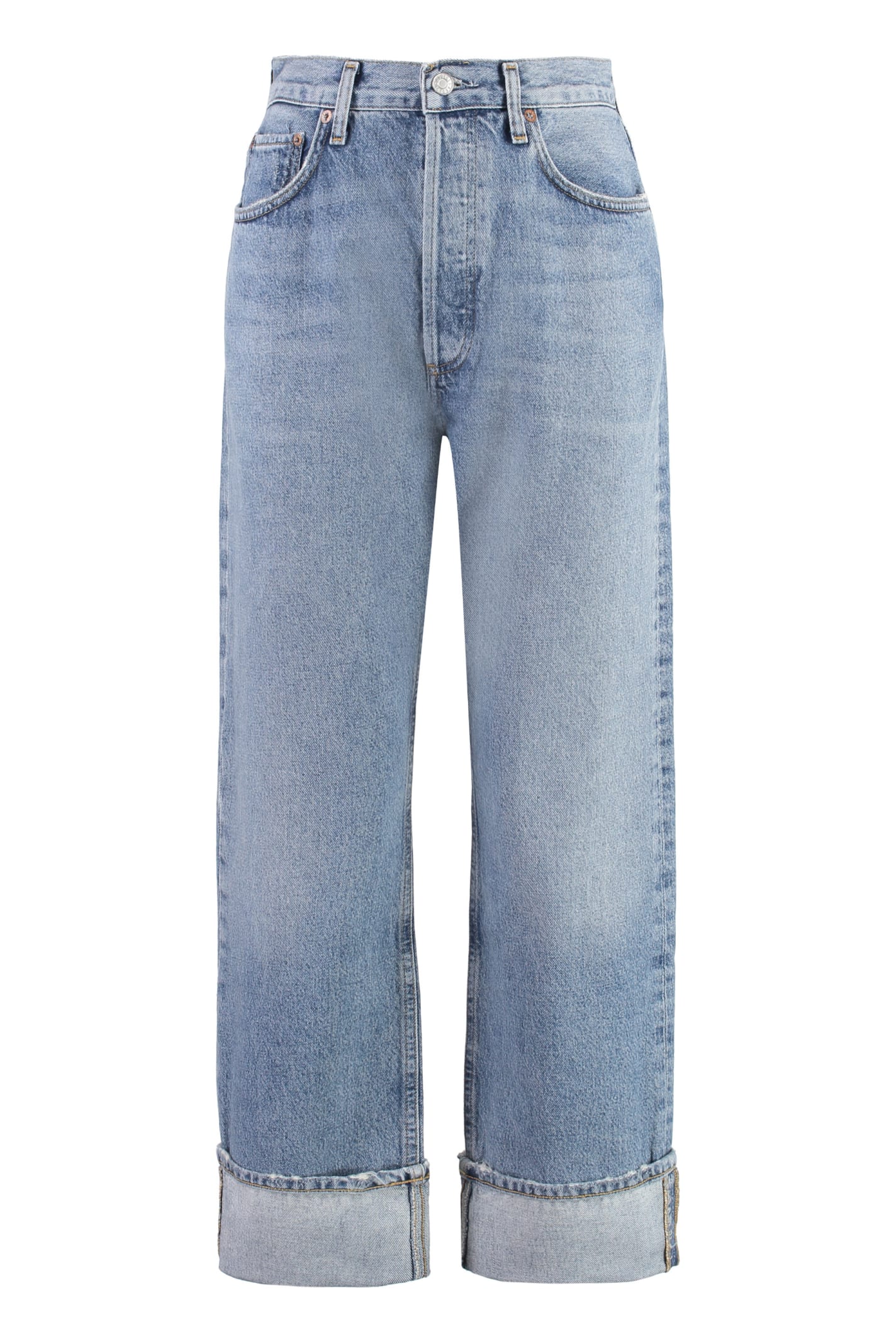 Shop Agolde Fran Straight Leg Jeans In Denim