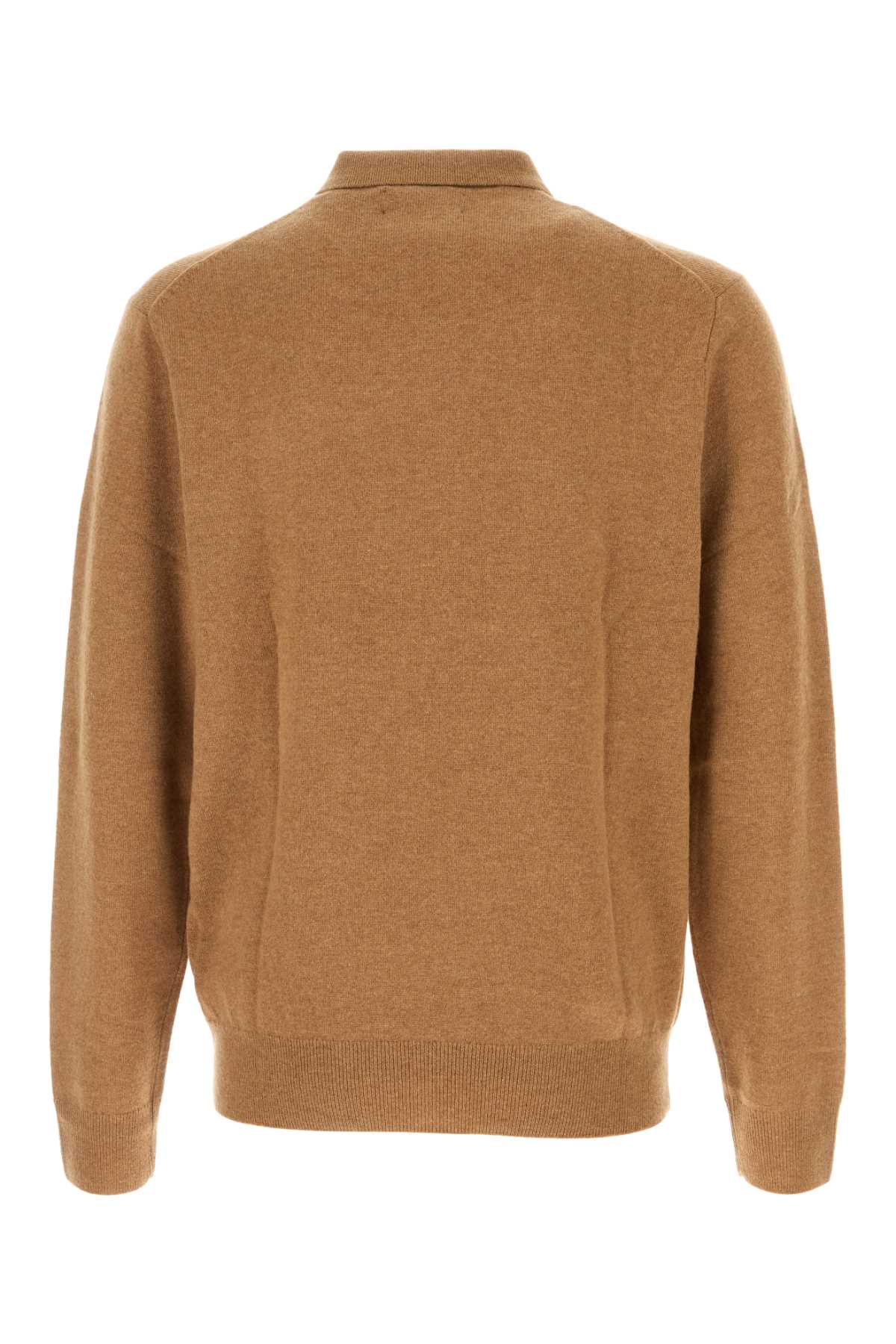 Shop Polo Ralph Lauren Caramel Wool Polo Shirt In Lattebrownheather