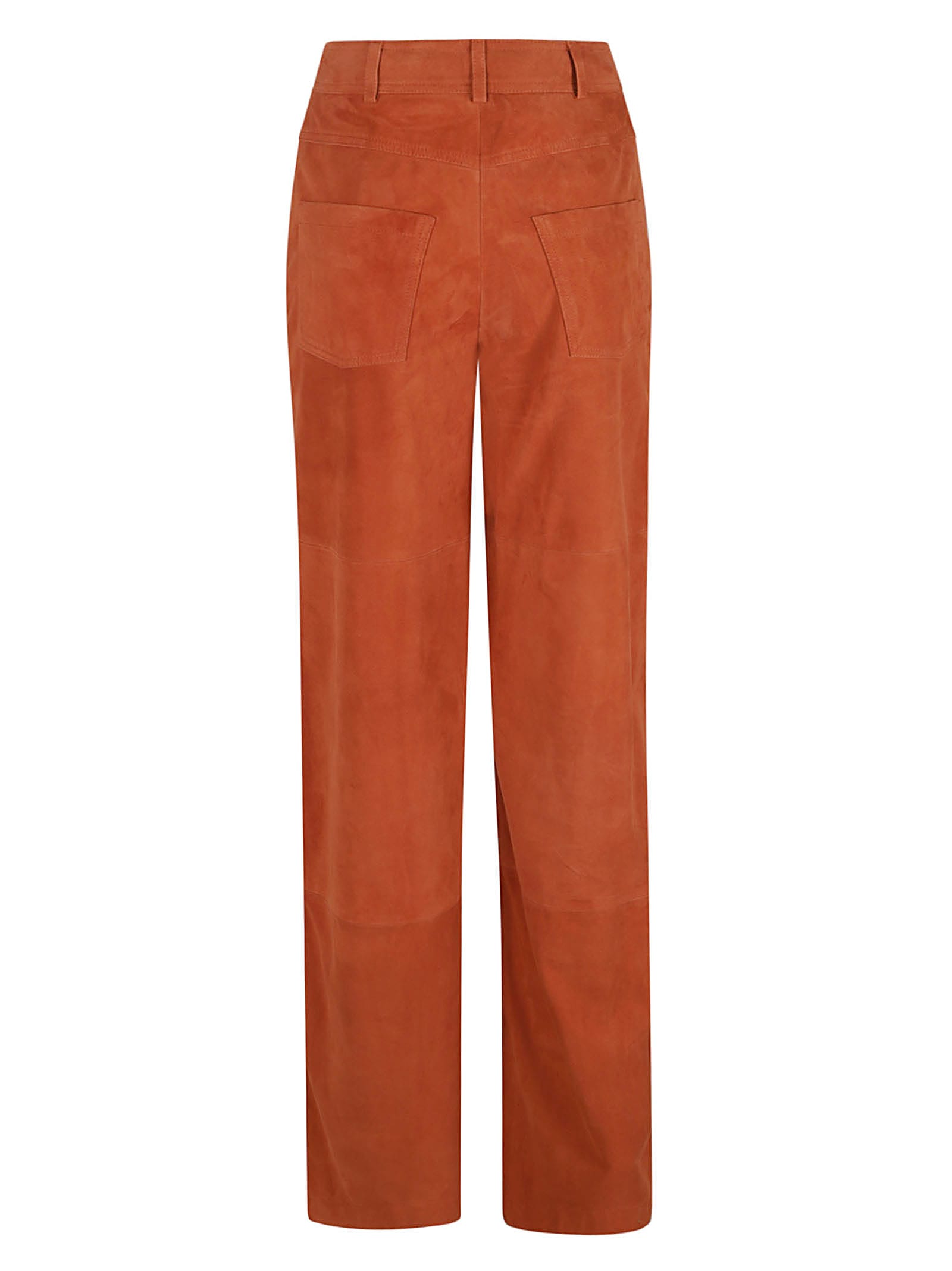 Alberta Ferretti Straight Leg High-waist Trousers In Brown