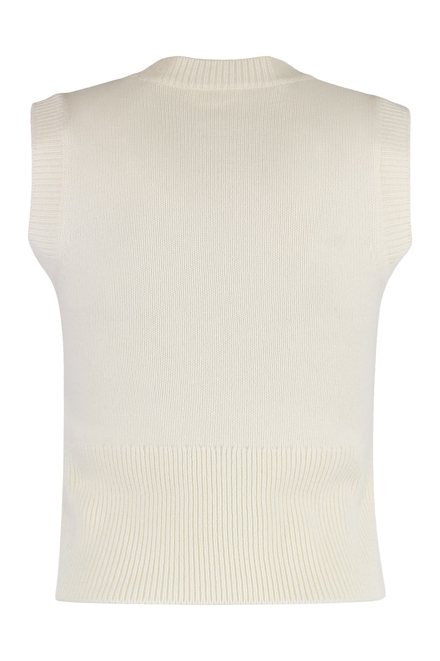 P.a.r.o.s.h Ribbed Flower-embellished Vest In Multi