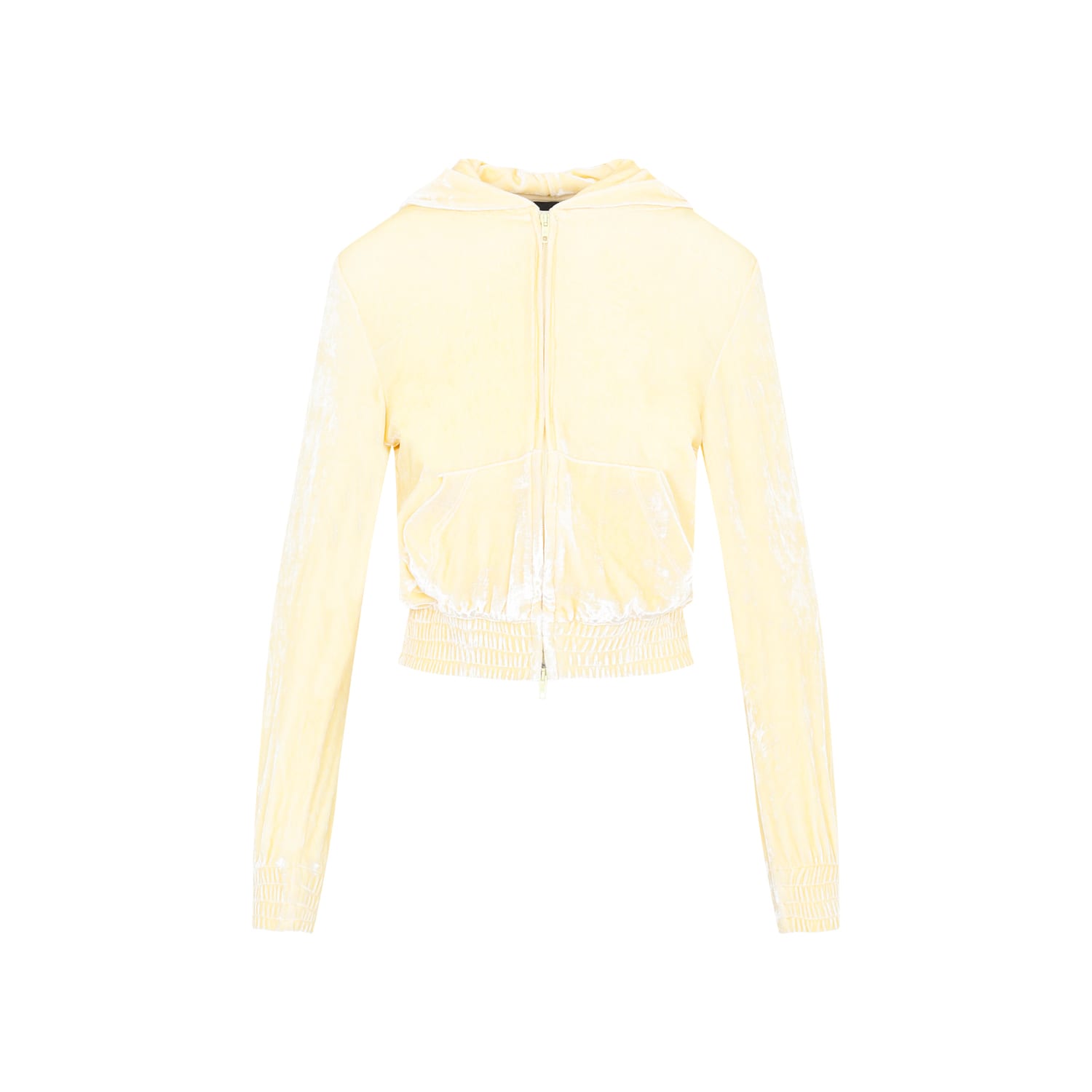 Shop Balenciaga Fitted Zip-up Hoodie In Cream