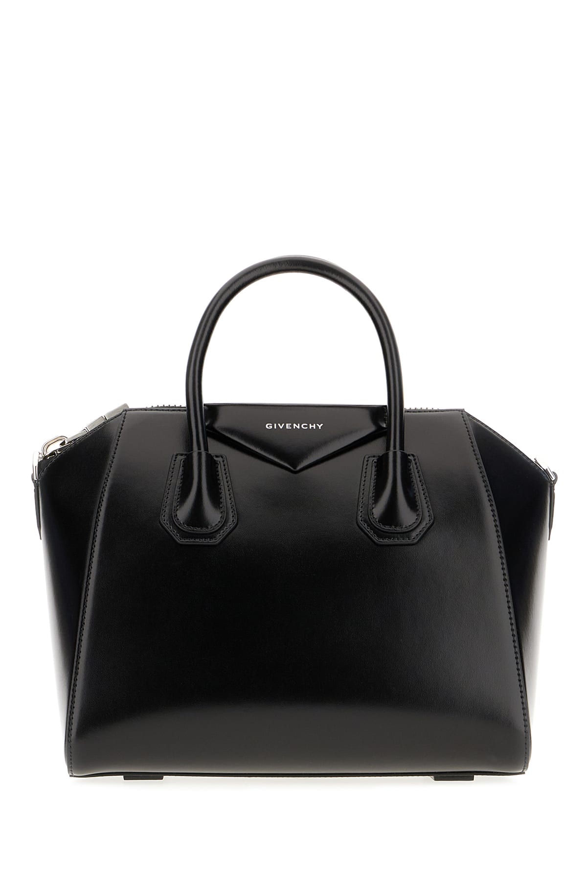 Shop Givenchy Black Leather Small Antigona Handbag In 001