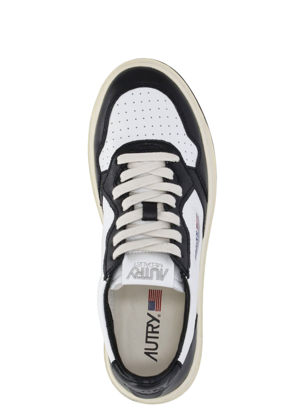 Autry Medalist Low Sneakers White/black In Black