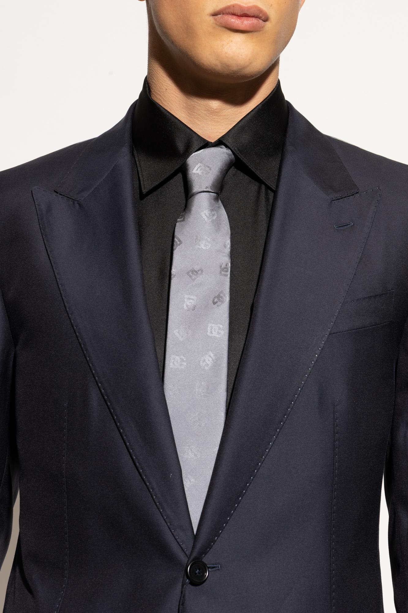 Dolce & Gabbana Silk Tie In Gray