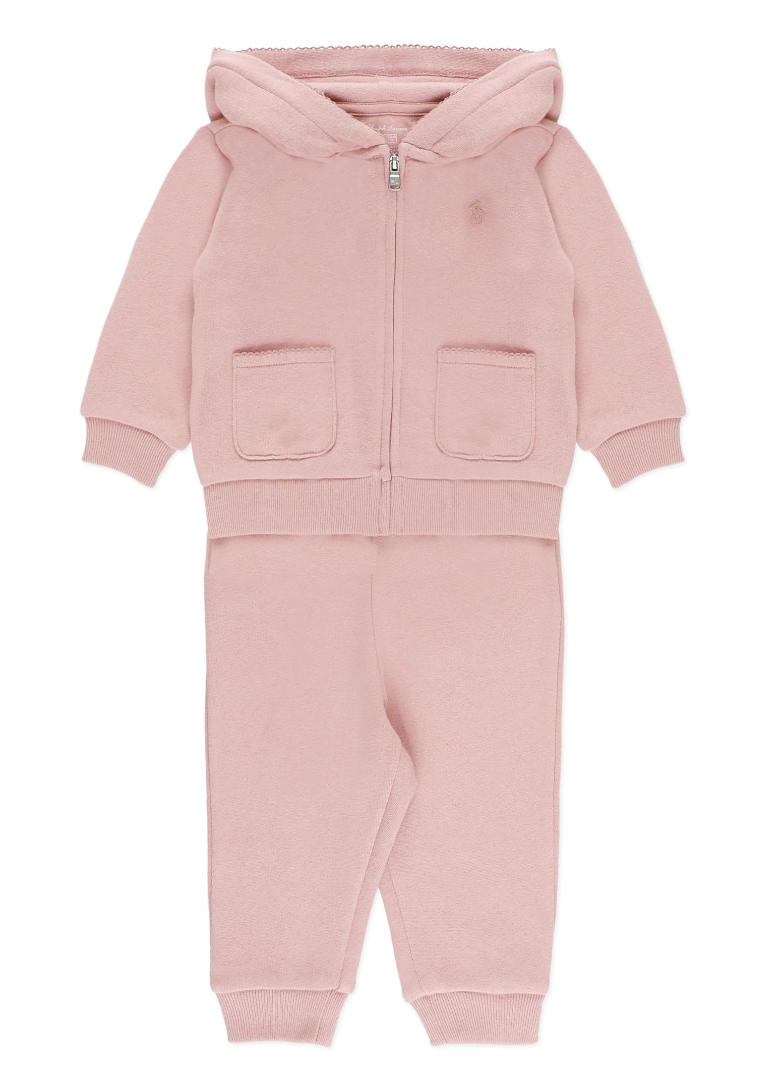 Shop Ralph Lauren Two Pieces Jumpsuit With Pony In Pink