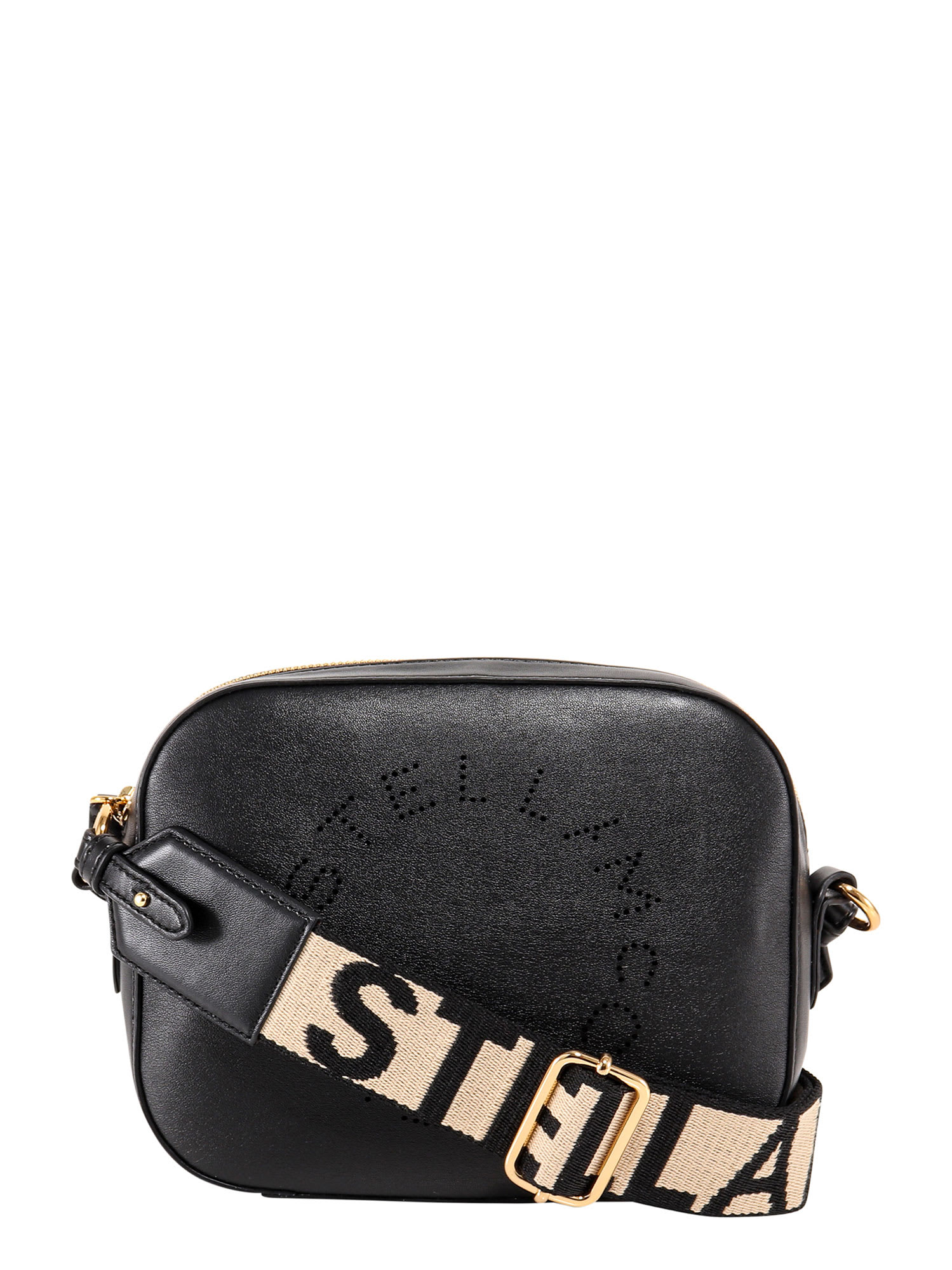 Stella Mccartney Logo Strap Shoulder Bag In Black