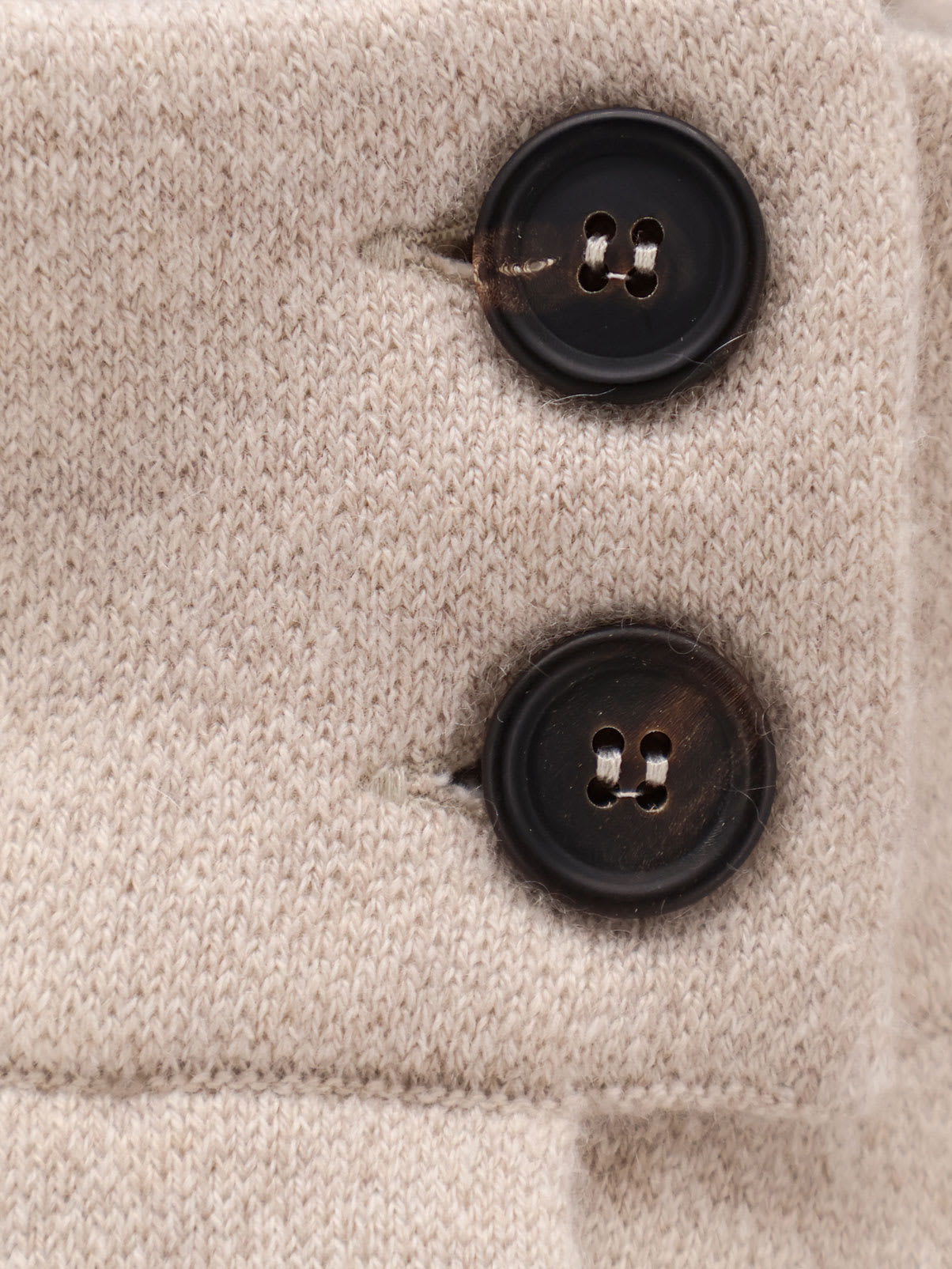 Brunello Cucinelli Cashmere Cardigan With High Collar And Pockets In Sand