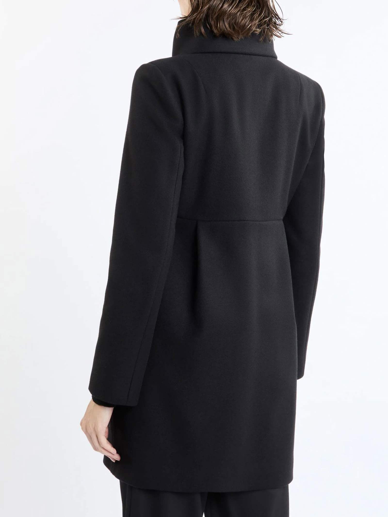 Shop Fay Romantic Coat In Black In Soft Wool Blend Fabric