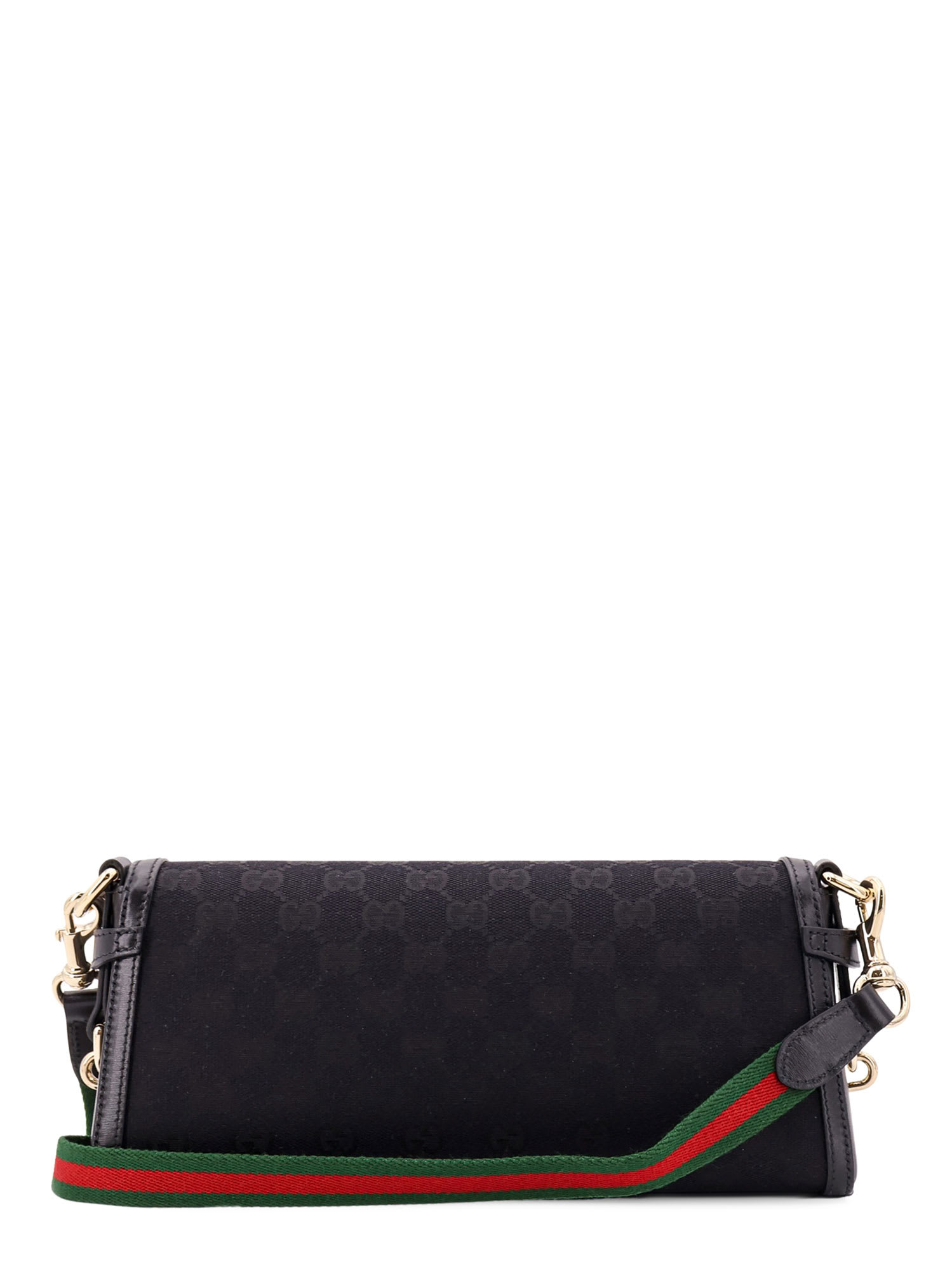 Shop Gucci Original Gg And Leather Shoulder Bag