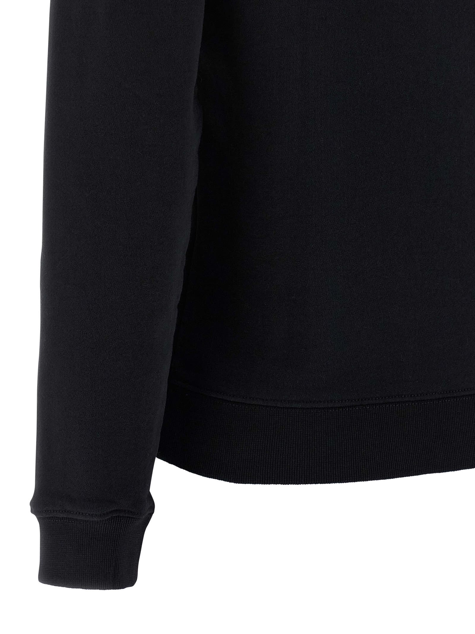 Maison Kitsuné Lady Fox Cotton Crewneck Sweatshirt In Black