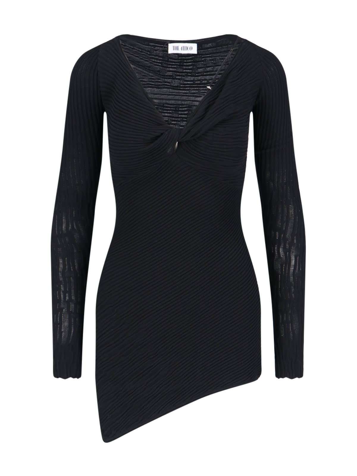 Shop Attico Desai Mini Dress In Black