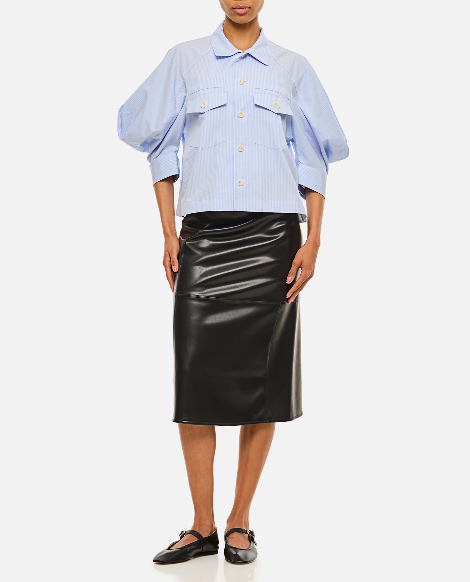'S MAX MARA VOLONTA ECO LEATHER SKIRT
