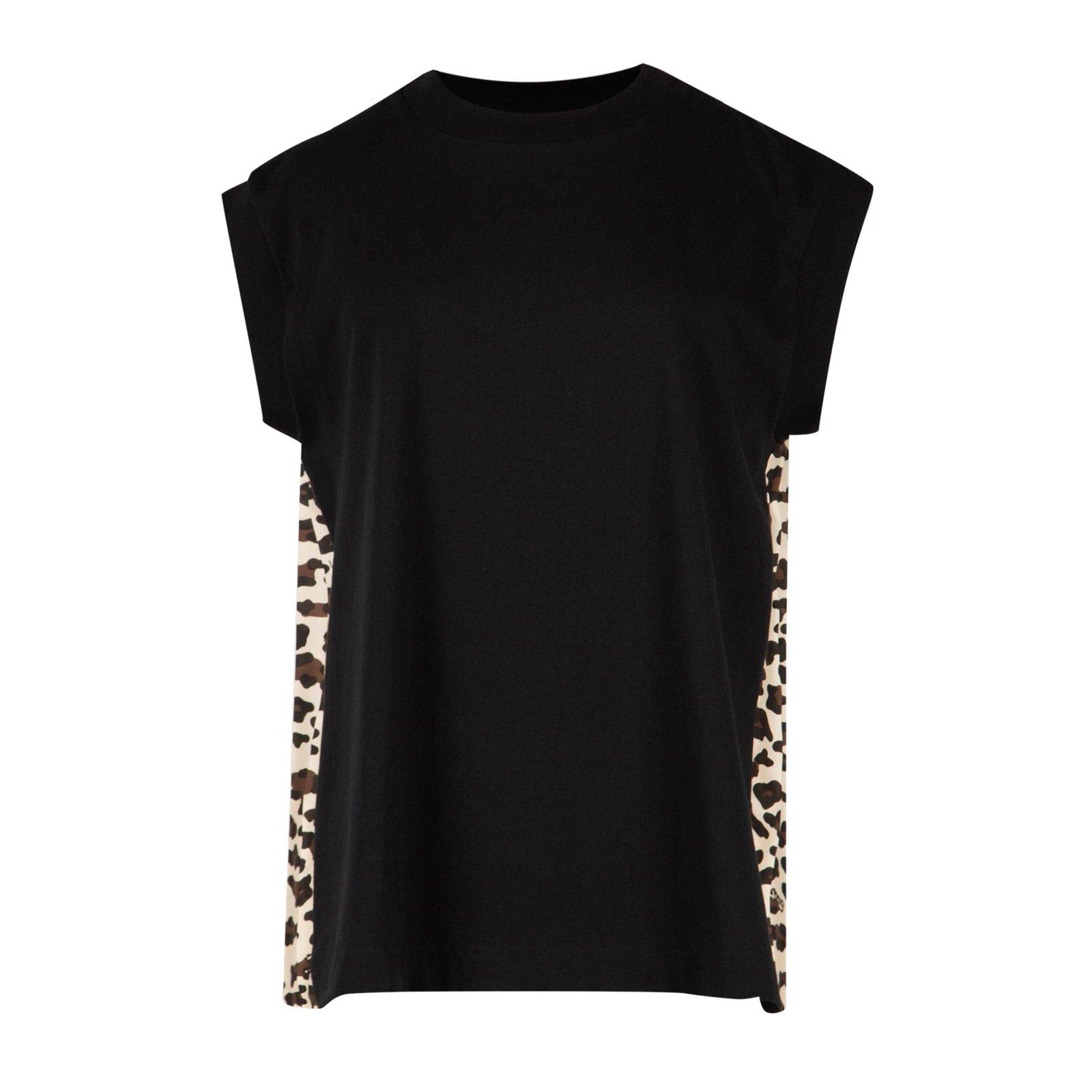Sacai Animal Print Cap Sleeve Top