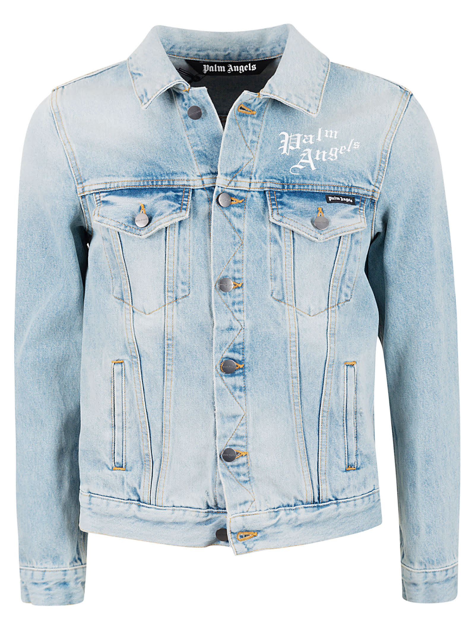 PALM ANGELS SACRED HEART DENIM JACKET,11233678