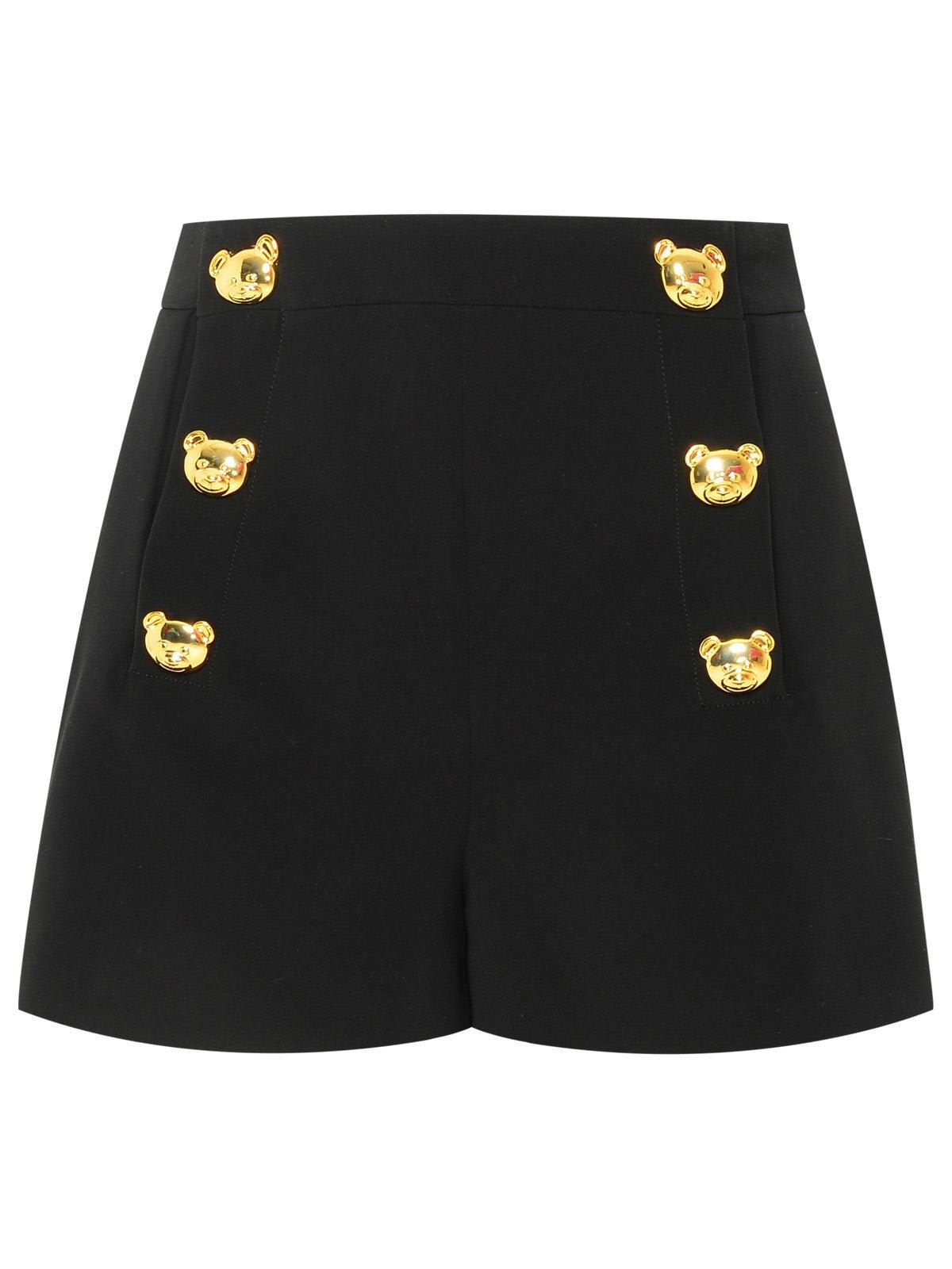 Teddy-button Embellished Shorts Moschino