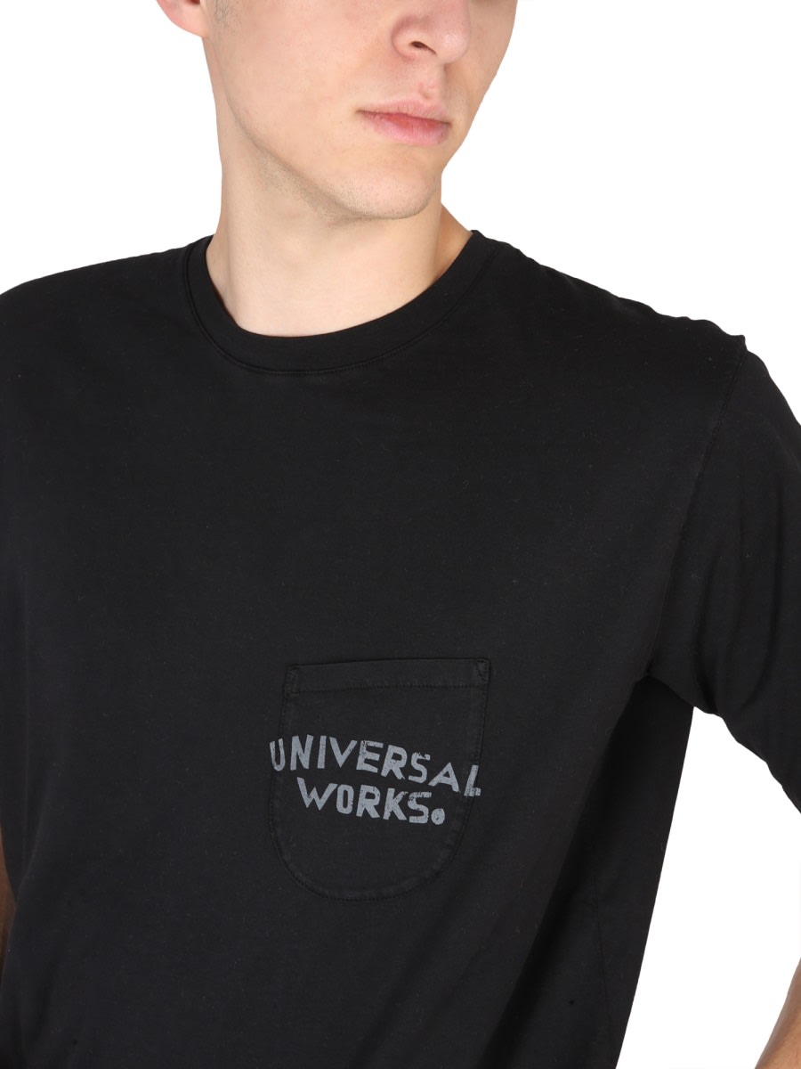 Shop Universal Works Crewneck T-shirt In Black