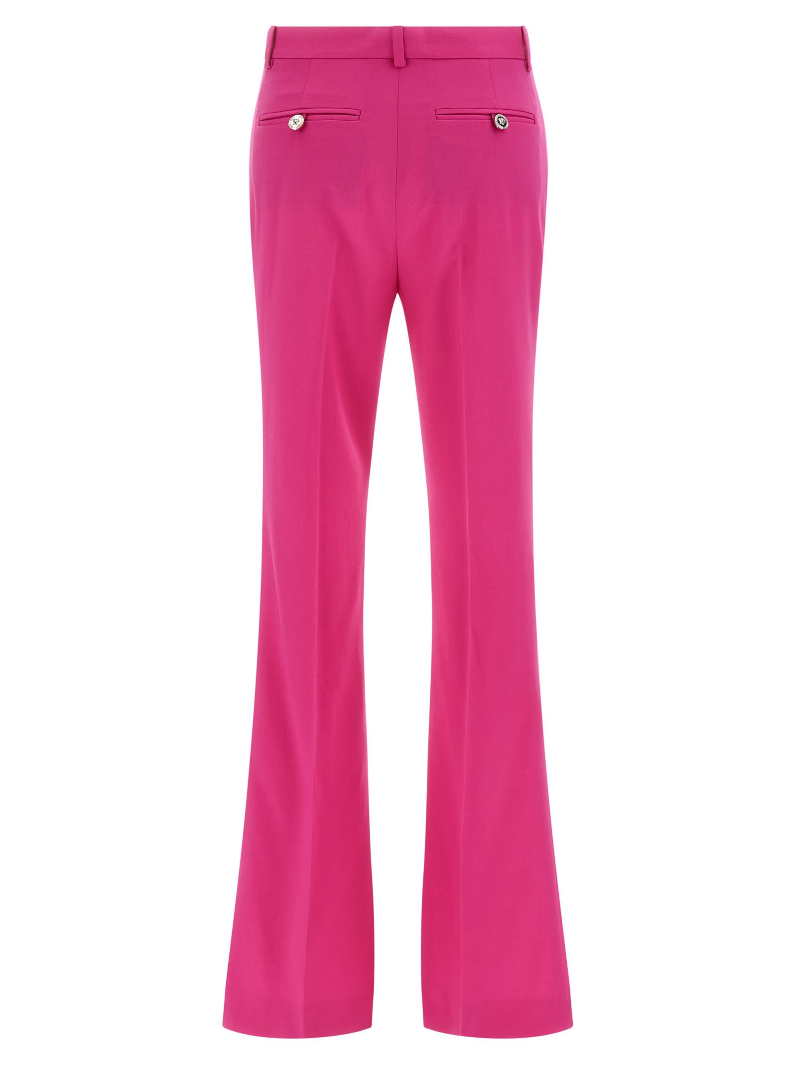 Versace Casual Trousers With Back Pocket And Belt Loops In Pink