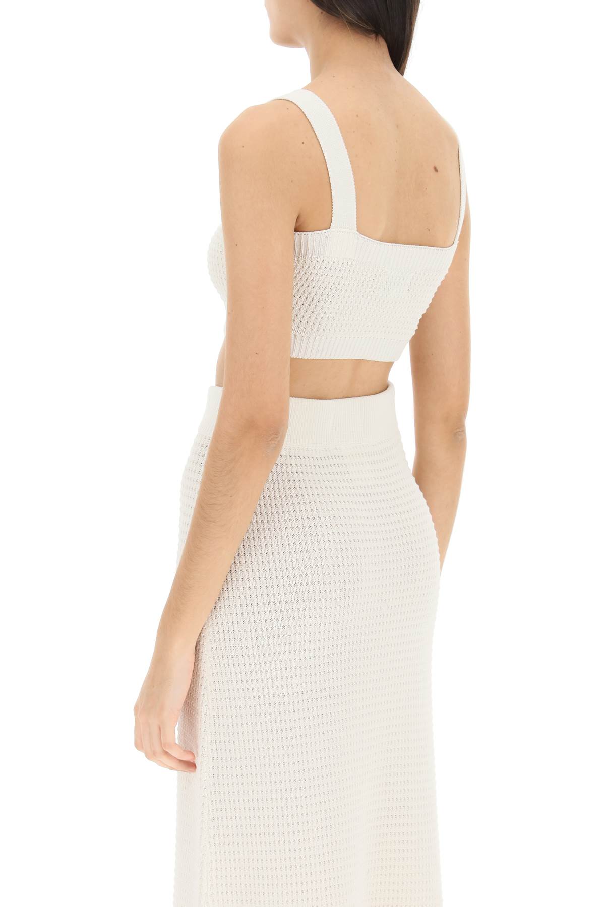 Shop Loulou Studio Senna Knitted Bandeau Top In Ivory (white)