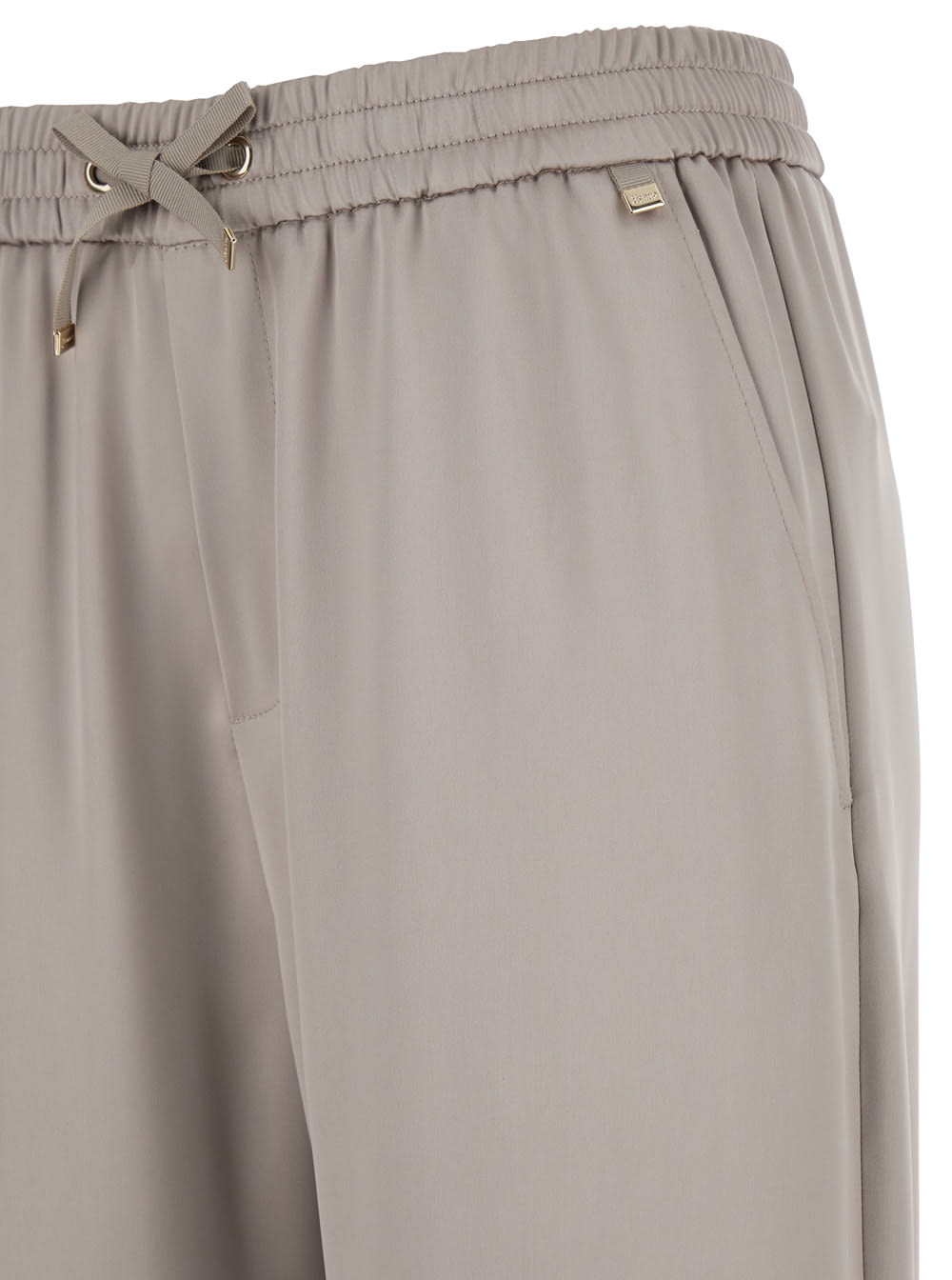 Shop Herno Beige Relaxed Pants With Drawstring In Fabric Woman In Chantilly