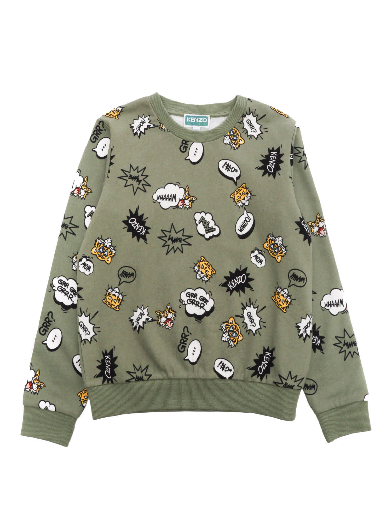 Shop Kenzo Green Military Sweater