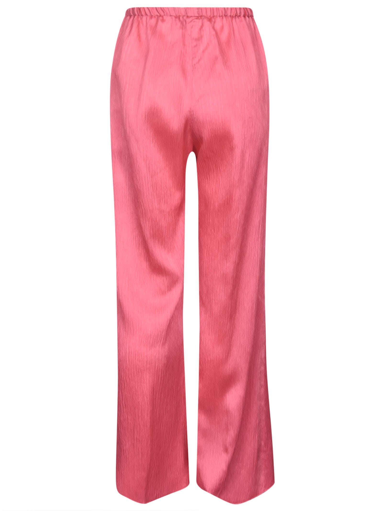 Shop Forte Forte Ribbed Waist Trousers In Pink