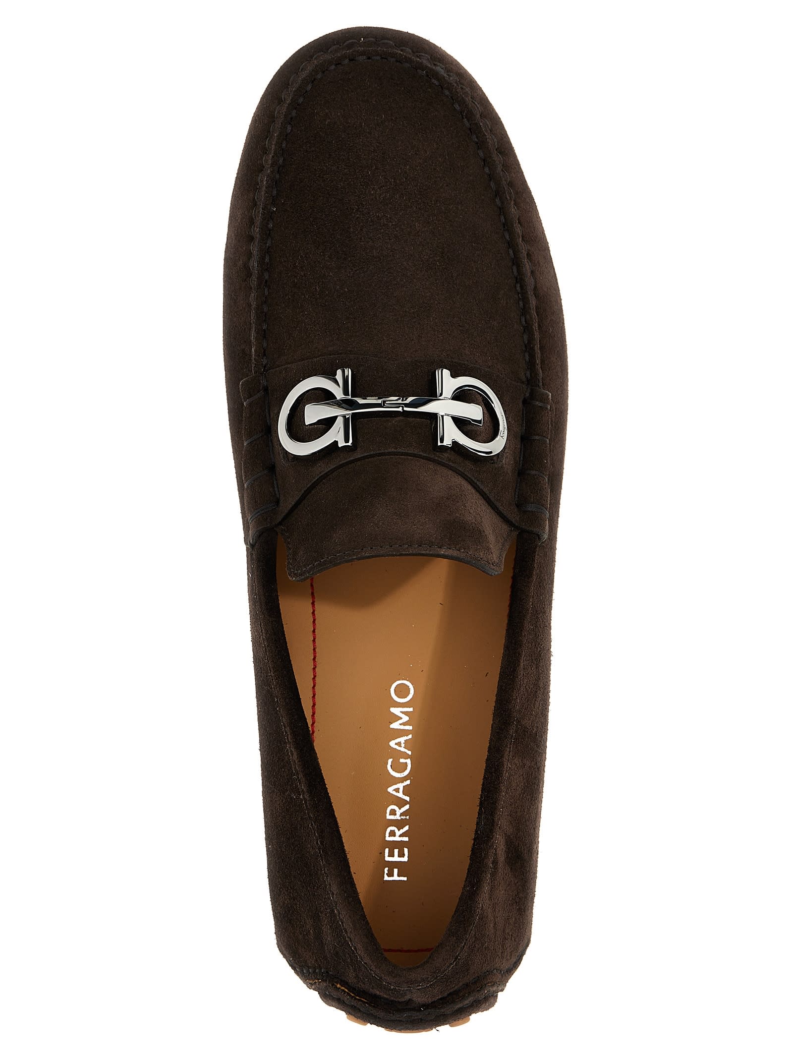 Shop Ferragamo Grazioso Loafers In Brown