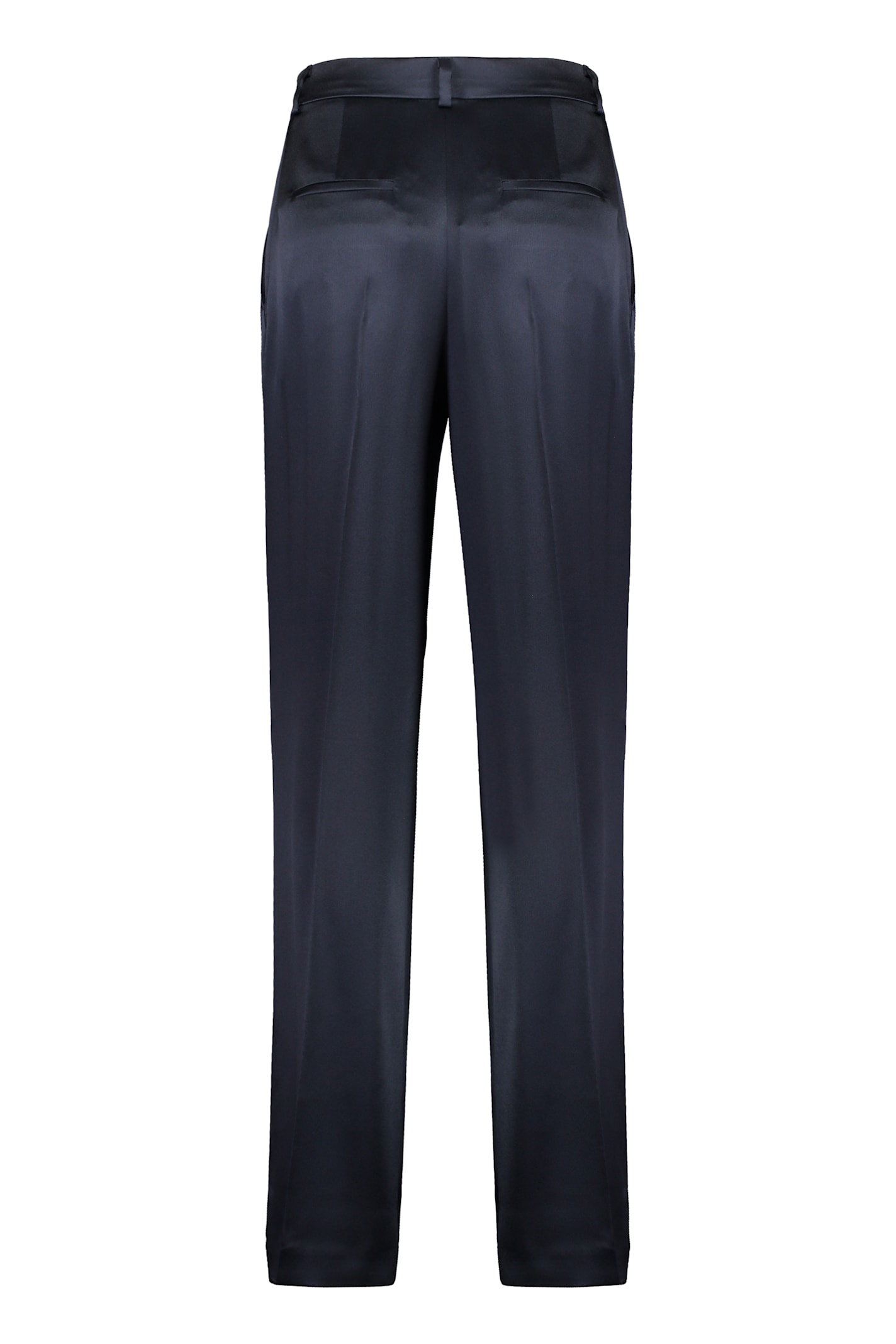 Alberta Ferretti Satin Trousers In Blue
