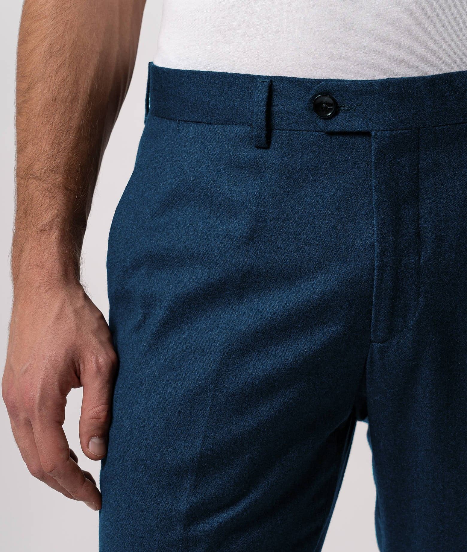 Larusmiani Velvet Trousers Howard Pants In Blue