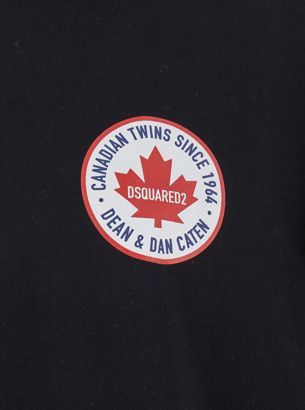 Dsquared2 Men Black T-shirt With Chest Logo Application In Cotton Man In Black