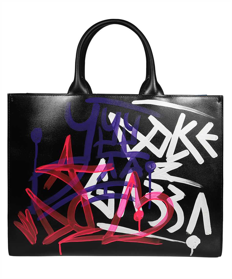 Graffiti Print Leather Tote Bag DOLCE & GABBANA