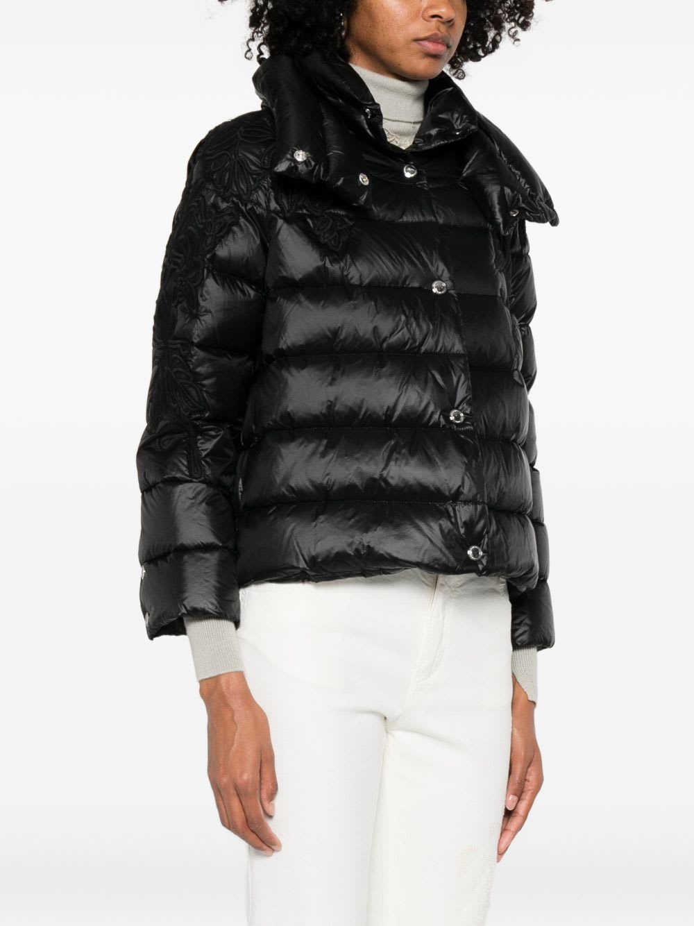 Ermanno Firenze Short Down Jacket In Animal Print