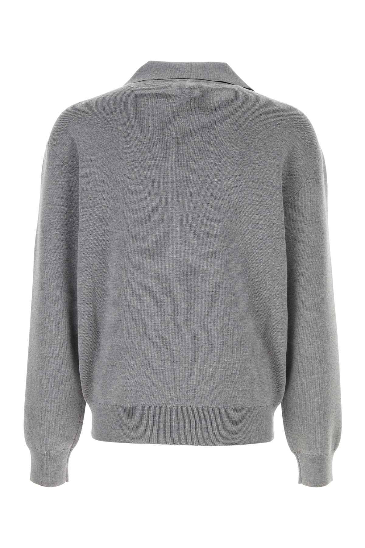 Dolce & Gabbana Wool V-neck Sweater Dg Embroidery In Grigiochiaro5