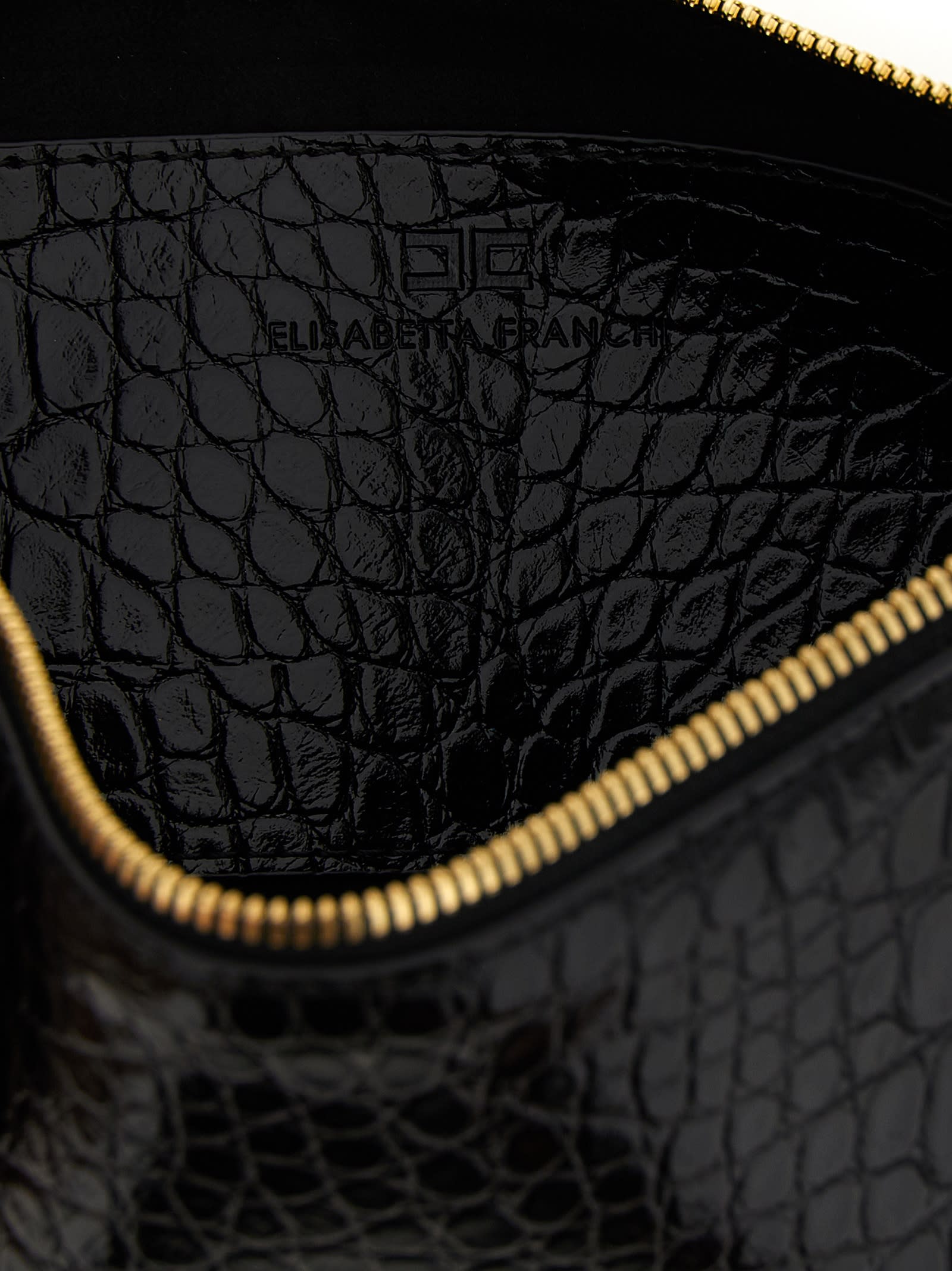Elisabetta Franchi Baguette Clutch In Black