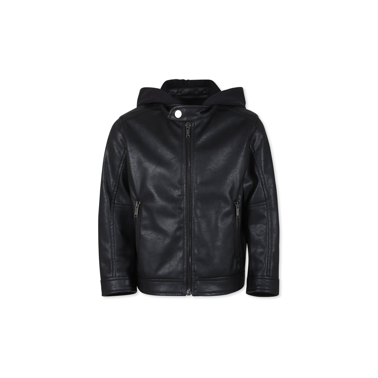 Shop Dondup Black Jacket For Boy With Logo