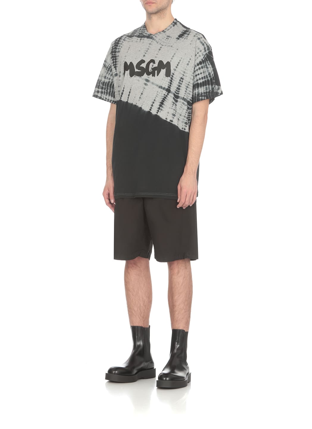 Shop Msgm T-shirt With Logo In Grey