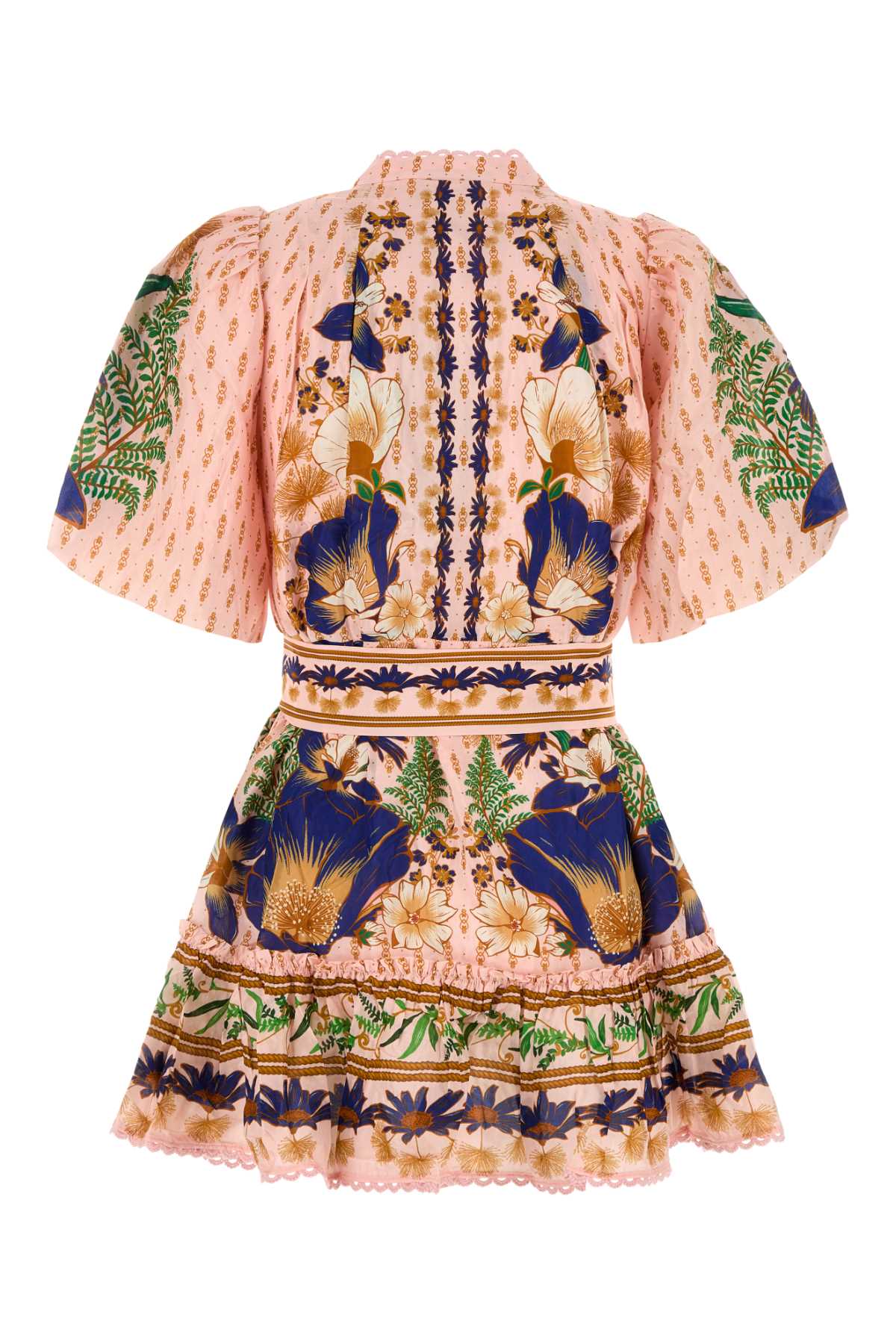 Farm Rio Printed Cotton Blend Mini Dress In Multi