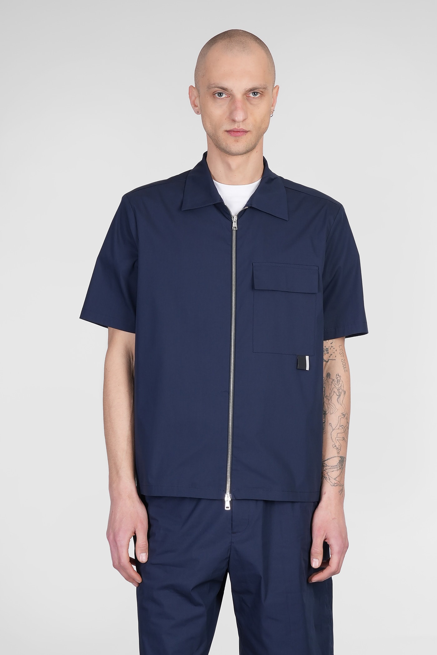 S153 Shirt In Blue Cotton