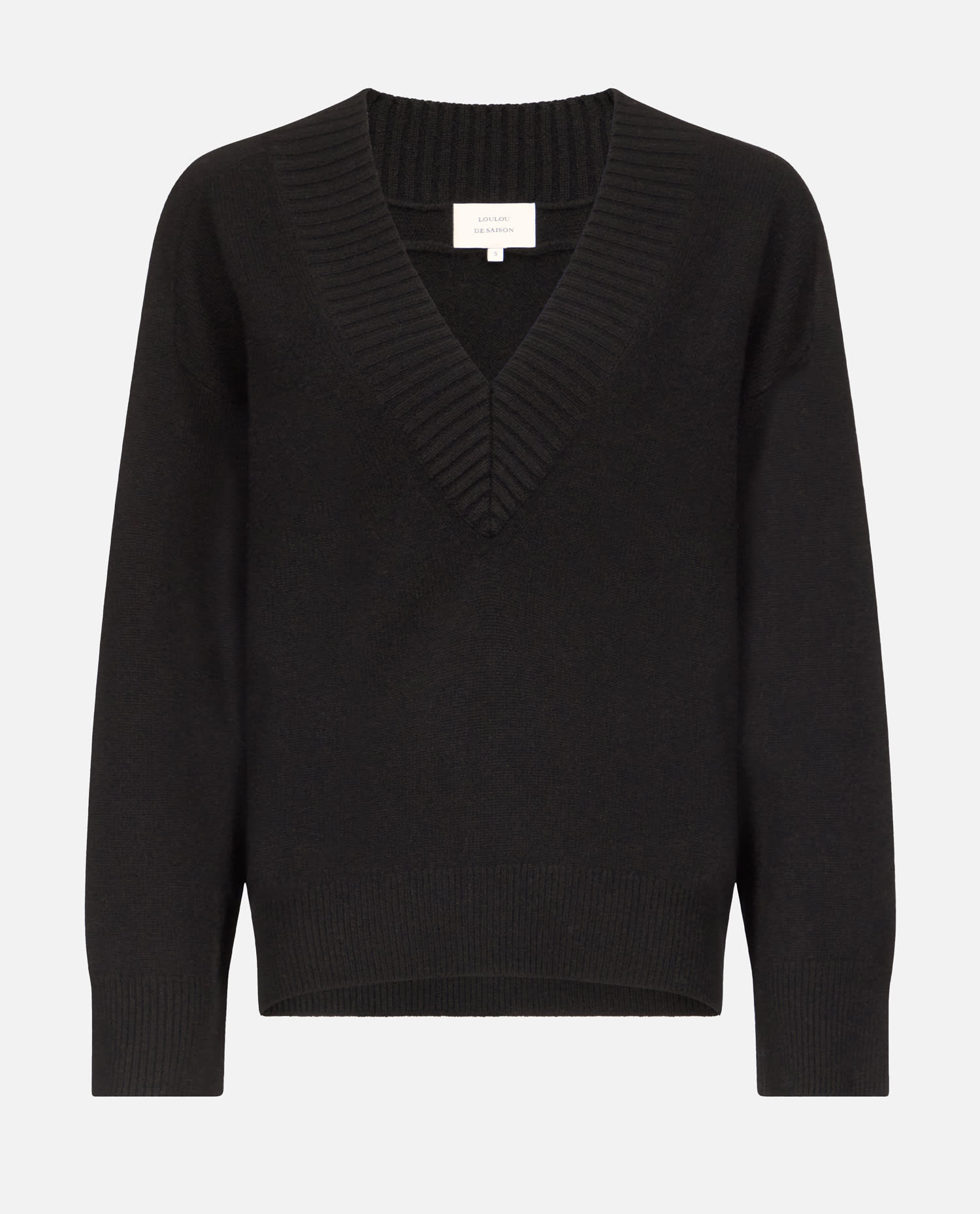 Loulou Studio Sage Lds V Neck Sweater In Black