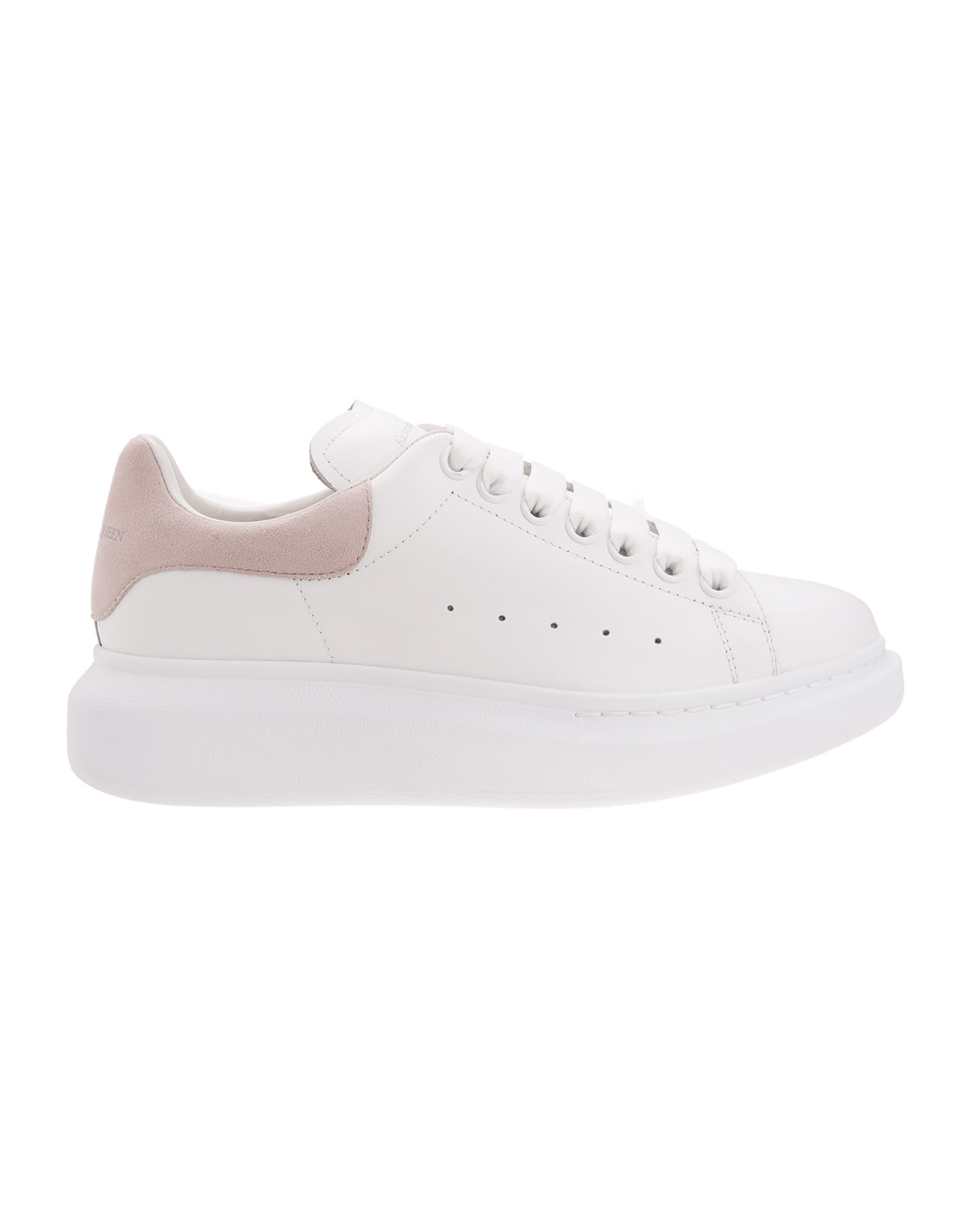 Alexander McQueen Woman White And Light Pink Oversize Sneakers