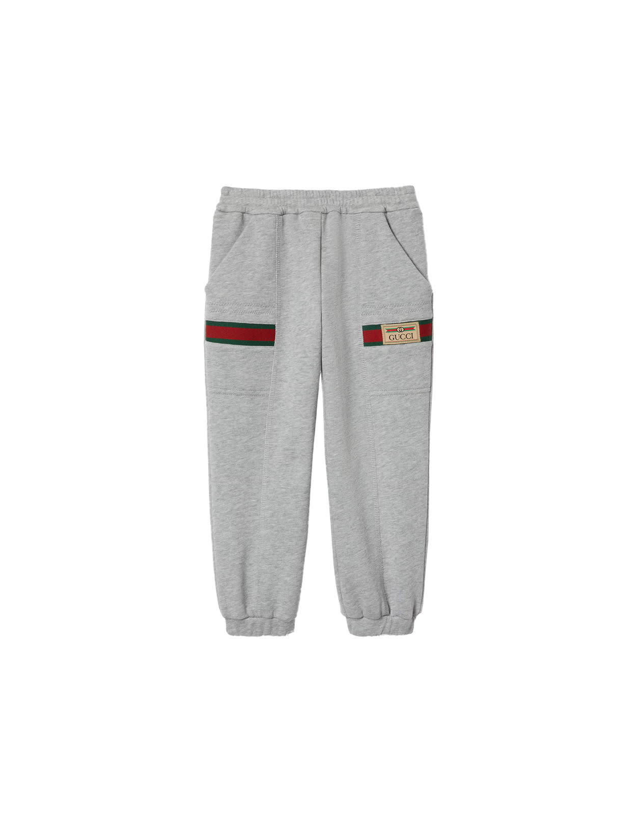 GUCCI GREY JOGGERS WITH VINTAGE GUCCI LOGO 