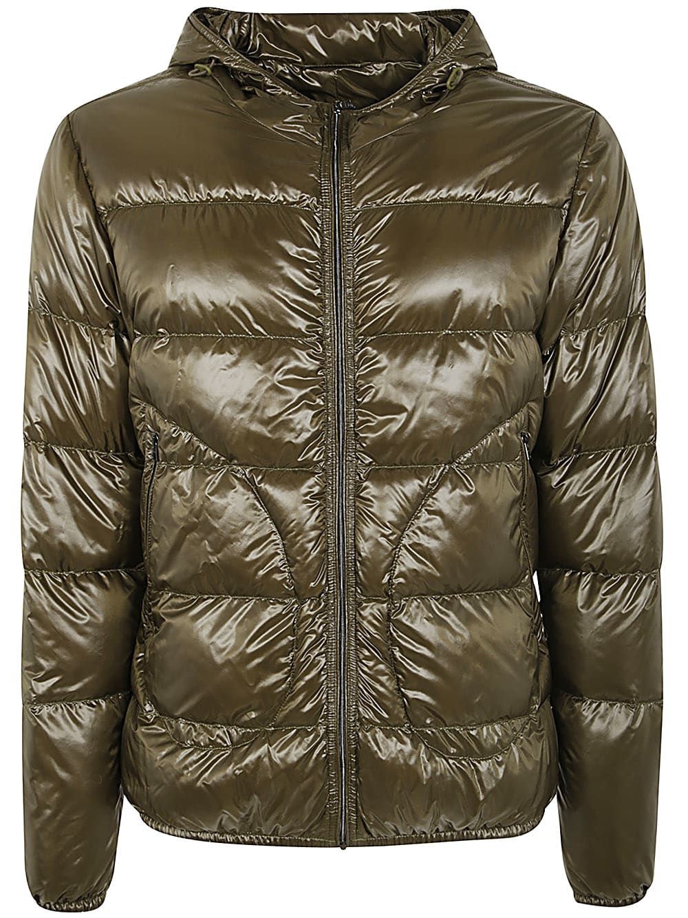 Shop Herno Man Padded Jacket In Military Green