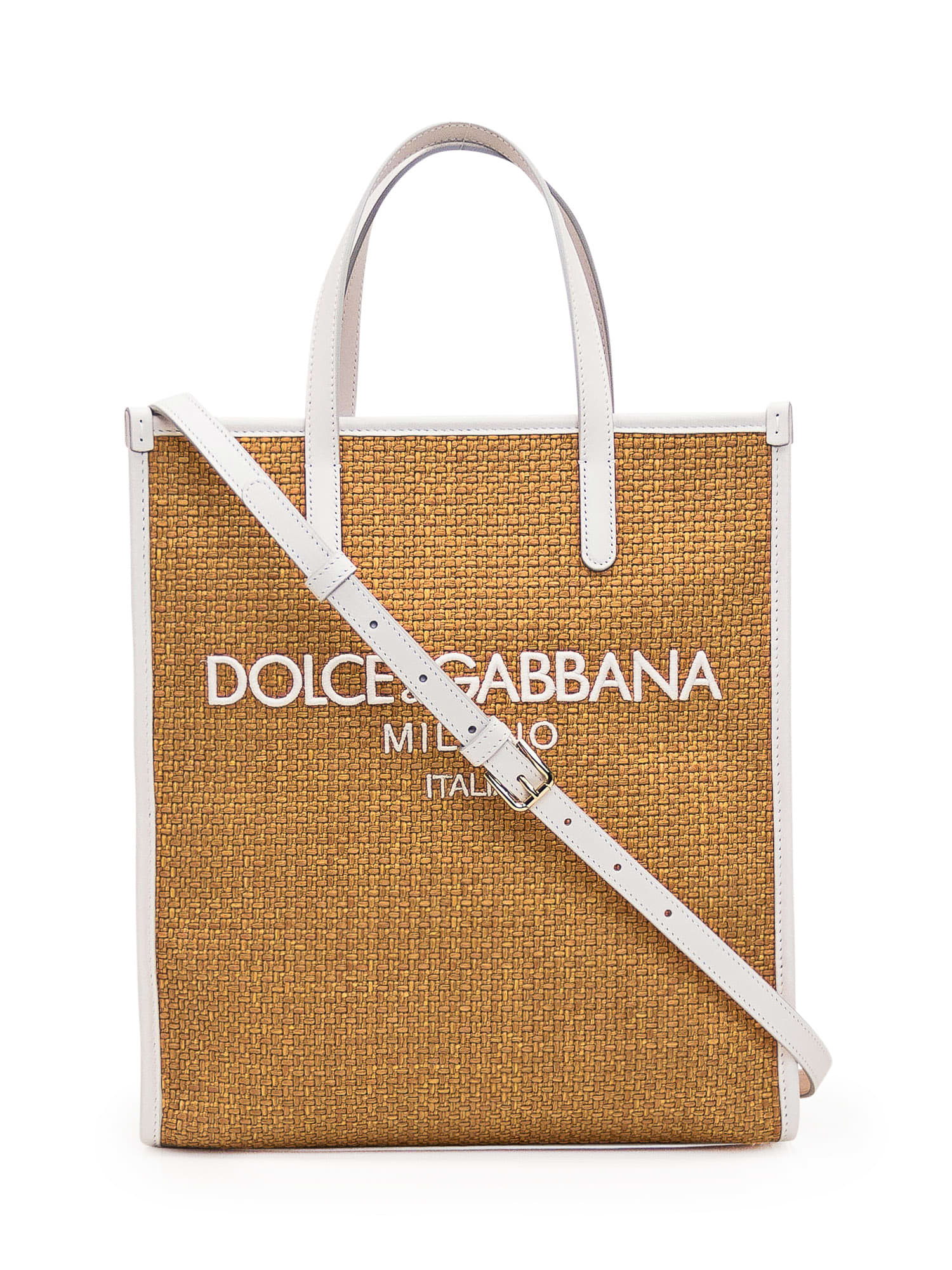 Shop Dolce & Gabbana Shopping Bag In Miele/latte