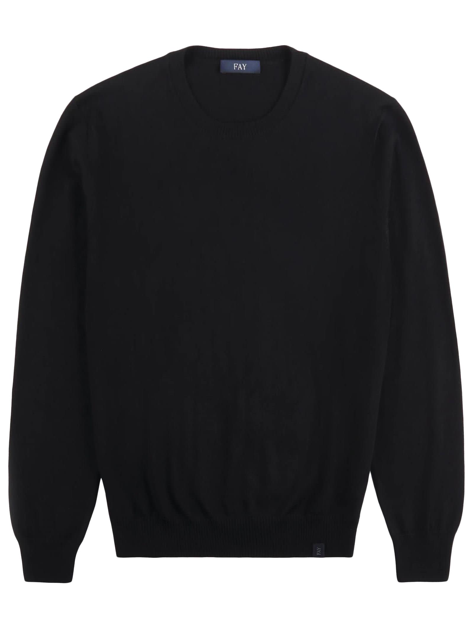 Jumper In Black Merinos Wool Knit